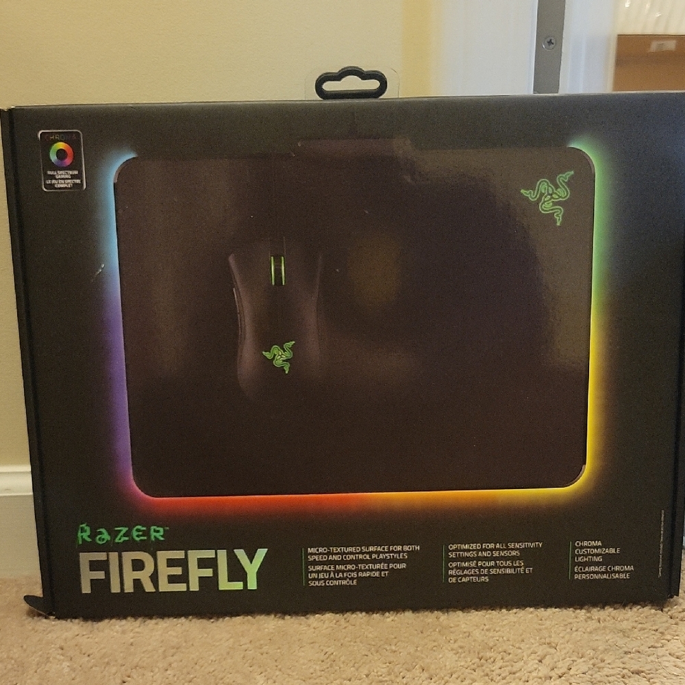 Razer Firefly RGB Gaming Mouse Pad with Black Surface
